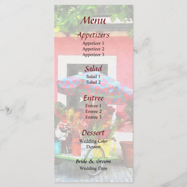 Panier à fleurs San Juan Menu Mariage (Devant)
