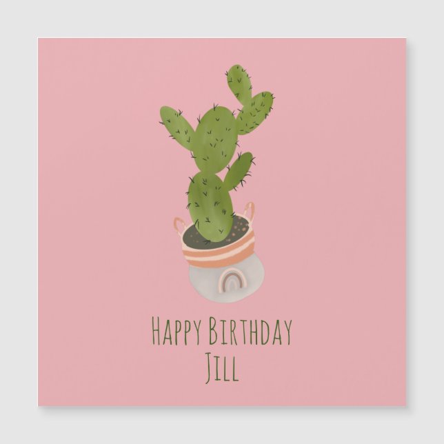 Panier arc-en-ciel Plante Cactus tiré main (Devant)