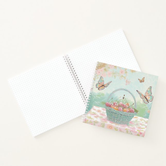 Panier de cerises carnet du journal des balles (Intérieur)