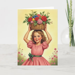 Panier de fleurs avec carte "Enfant angélique"
