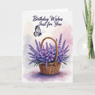 Panier de fleurs pour carte d'anniversaire douce