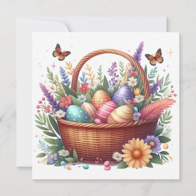 Panier de Pâques Carte de voeux de Pâques (Devant)