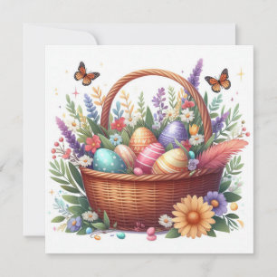 Panier de Pâques Carte de voeux de Pâques