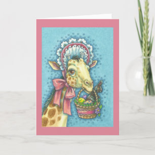 PANIER DE PÂQUES VERS GIRAFFE GREETING CARTE