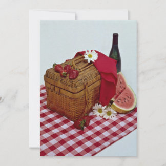 Panier de pique-nique et tranches de pastèque