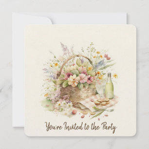 Panier de pique-nique Invitation de fête d'anniver