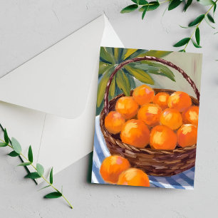 Panier d'oranges Fruit Citron Peinture Carte