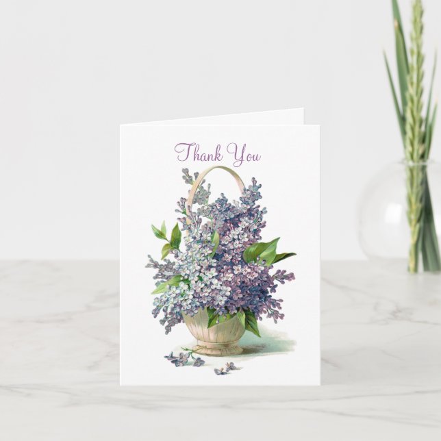 Panier en fleurs Lilac Merci (Devant)