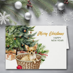 Panier en osier pour chien Chihuahua Noël