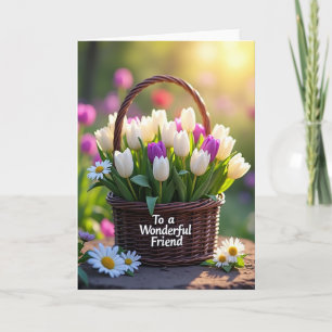 Panier Fleurs à Points Carte