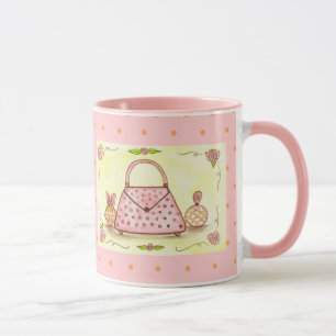 Panier rose Parfum Bouteille Café Mug