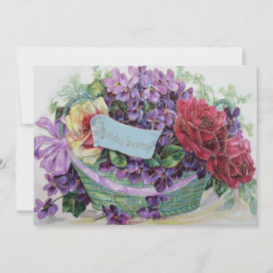 Panier Rose Voilet Fleurs florales