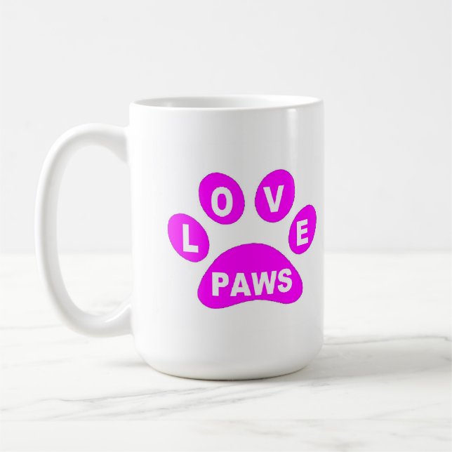 Paniers d'amour Mug sur les pattes roses (Gauche)