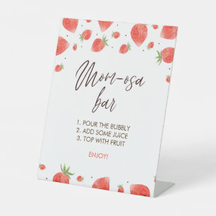 Panneau à Baby shower de fraises Maman-Osa