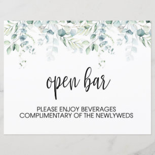 Panneau à barre ouverte - Mariage Eucalyptus