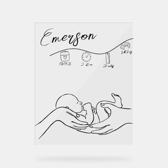 Panneau acrylique de bienvenue de la nouvelle poup (Recto)