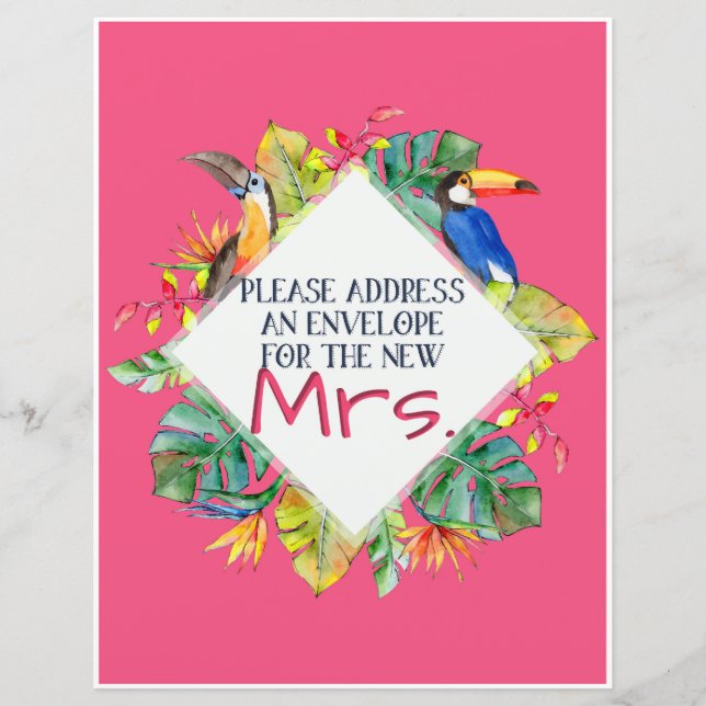 Panneau Adresse tropicale et Enveloppe (Devant)