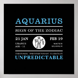 Panneau Aquarius du Zodiaque, Poster Astrologique