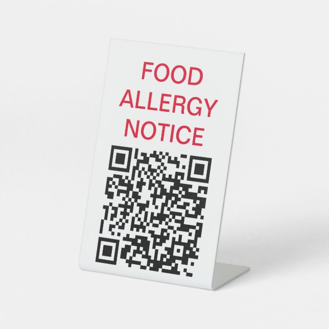 Panneau - Avis d'allergie alimentaire Code QR (Recto)