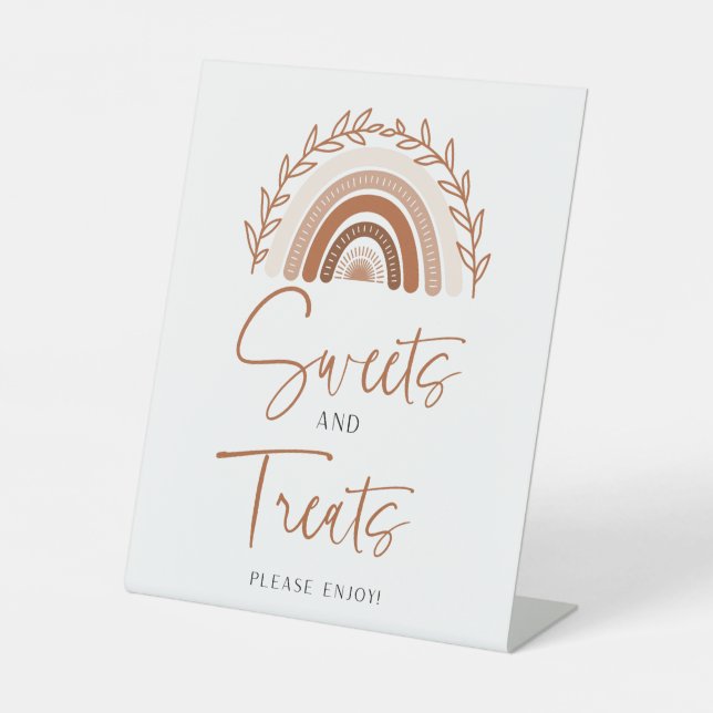 Panneau Baby shower Boho Rainbow Sweets and Traite (Recto)
