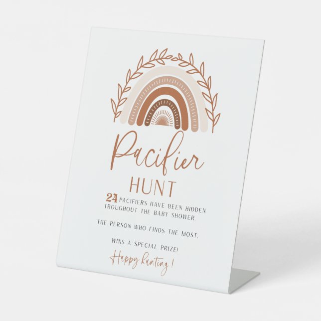 Panneau Baby shower de chasse de l'arc-en-ciel Boh (Recto)