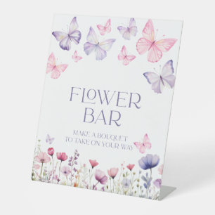 Panneau Baby shower de la barre de fleurs Papillon