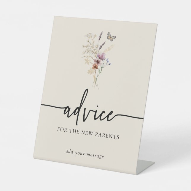 Panneau Baby shower Floral Conseils (Recto)