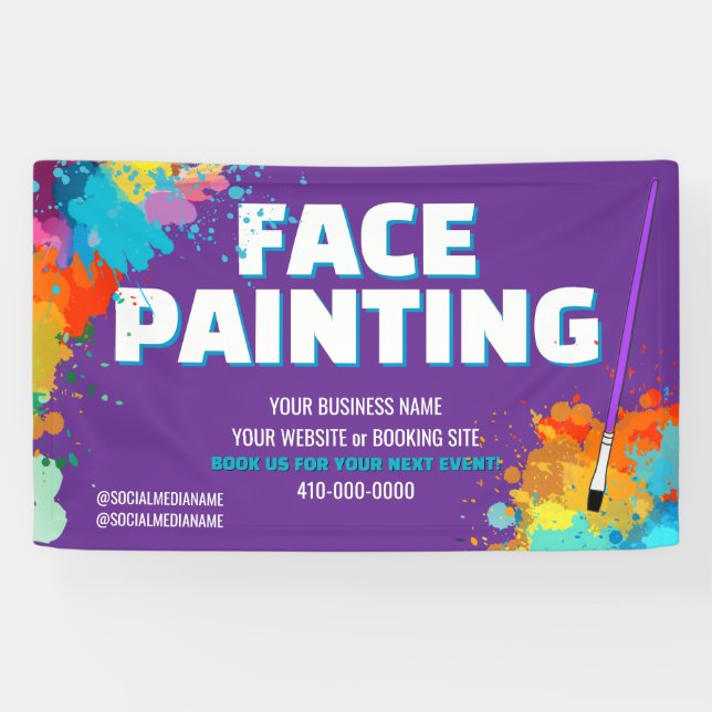 Panneau Bannière de peinture faciale (Horizontal)