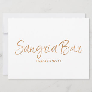 Panneau "Bar à Sangria" Mariage Rose Dorée Éléga