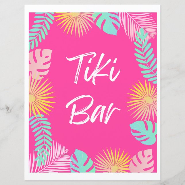 Panneau barre Tiki | Signes de partie de pool (Devant)