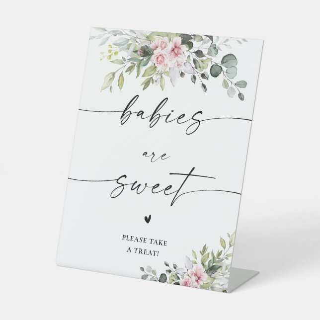 Panneau Bébés Sont Doux Rose Foncé et Verdure (Recto)