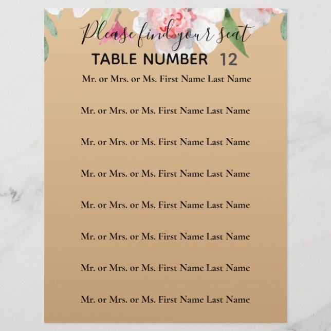 Panneau blanc Narcisse sur Champagne Mariage (Devant)