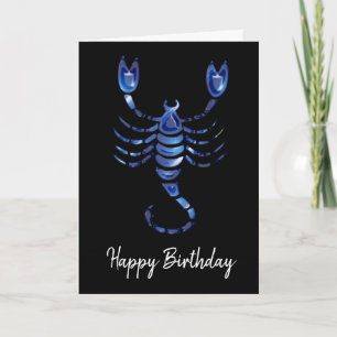 Panneau bleu Scorpio Carte d'anniversaire