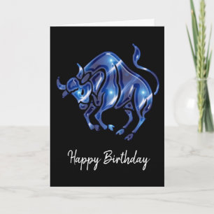 Panneau bleu Taurus Carte d'anniversaire