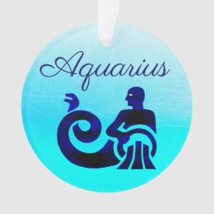 Panneau bleu Zodiaque Aquarius Horoscope violet
