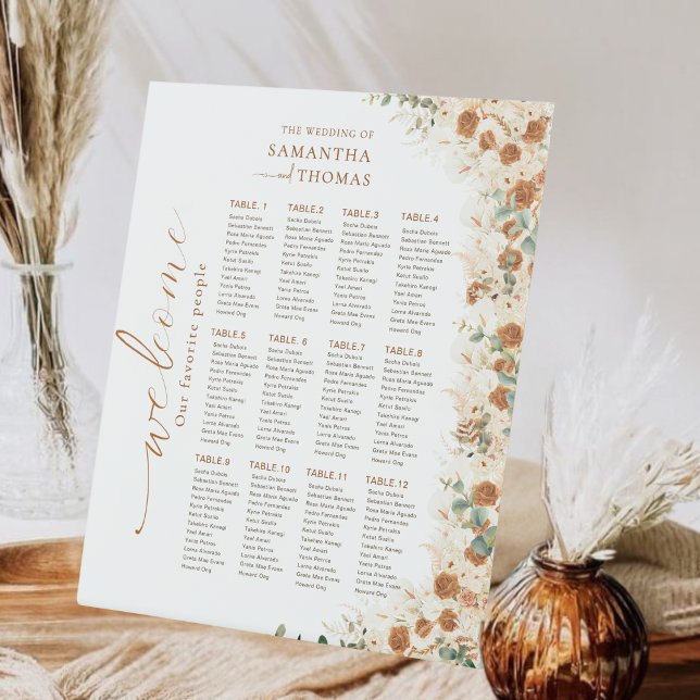 Panneau Boho Fall Floral Mariage Sein Graphique (Créateur téléchargé)