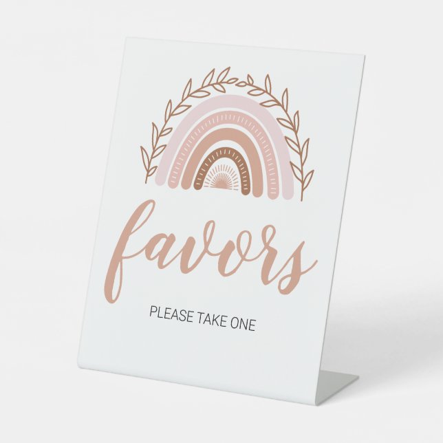 Panneau Boho Rainbow Favors, Baby shower 8 x 10" (Recto)