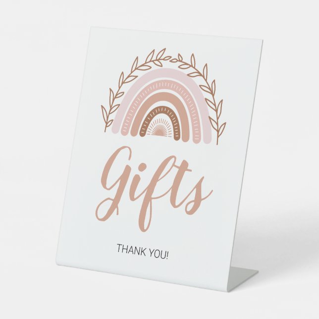 Panneau Boho Rainbow Gfts, panneau Baby shower 8x1 (Recto)