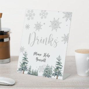 Panneau boisson, panneau baby shower argent, panne