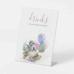 Panneau Boissons de Baby shower Little Dragon