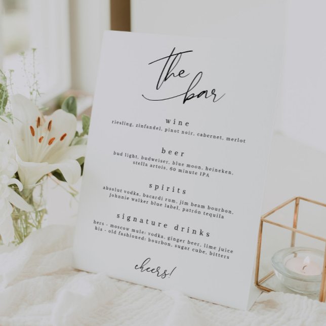 Panneau Boissons minimalistes du bar (Créateur téléchargé)