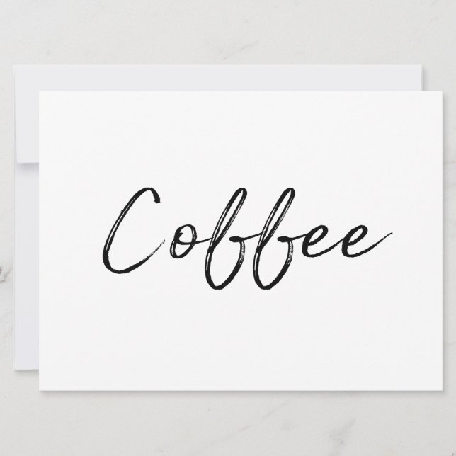 Panneau "Café" | Style Lettré à la main (Devant)