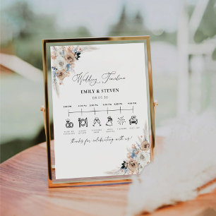 Panneau Calendrier Mariage Ivor Et Bleu Boho