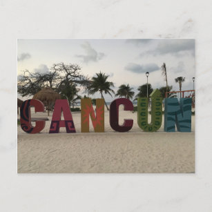 Panneau Cancun - Playa Delfines, Mexique Carte pos