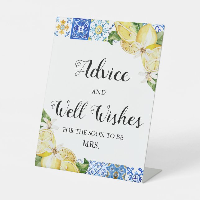 Panneau Carreaux bleus Citron Conseils et bien sou (Recto)