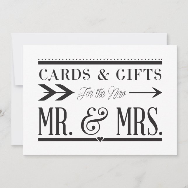 Panneau Cartes de Mariage & Cadeaux (Devant)