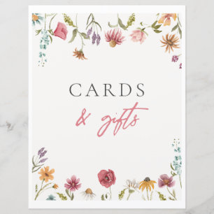 Panneau Cartes et Cadeaux fleurs sauvages