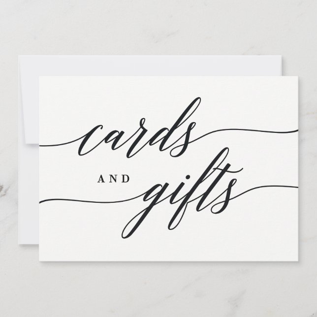 Panneau Cartes Et Cadeaux - Script Moderne (Devant)