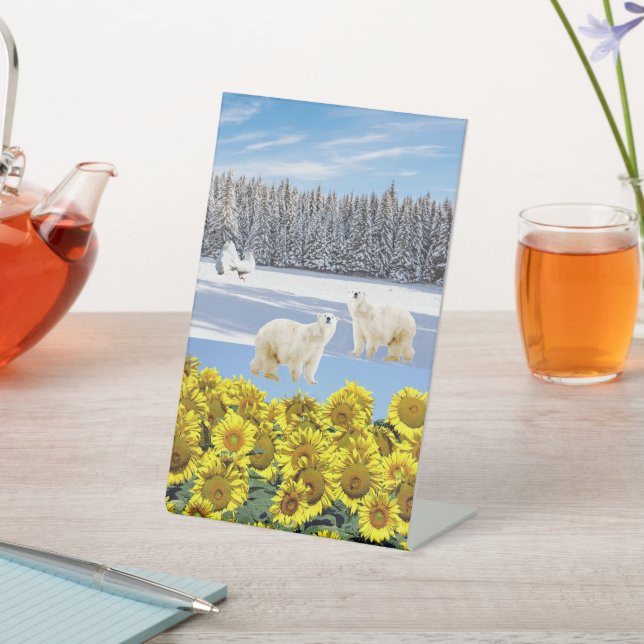 Panneau central de l'ours polaire floral de tourne (In SItu)