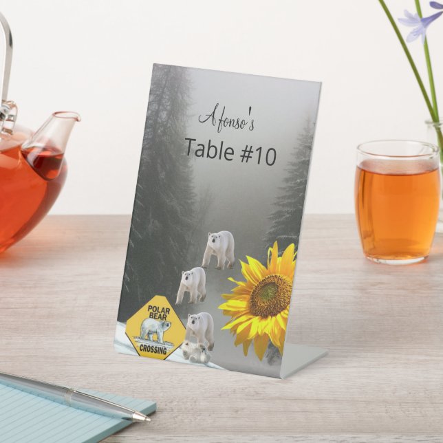 Panneau central de l'ours polaire floral de tourne (In SItu)